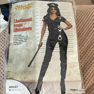 Spirit Police Officer Costume with Black Jumpsuit